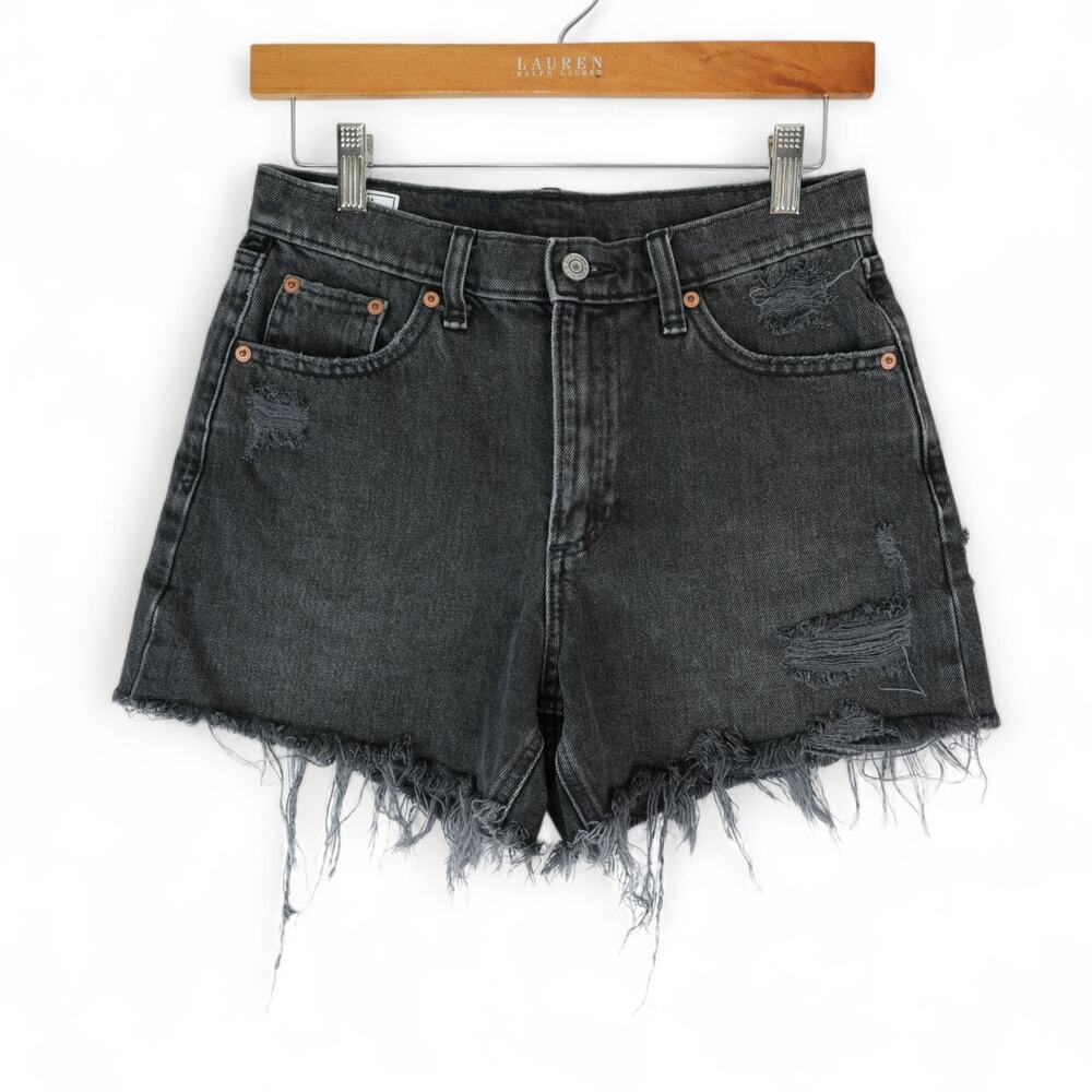 Gap Denim Shorts Womens 25/0R (28x4) Black 4" High Rise Stride Short Distressed